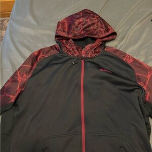 Nike LeBron James Red and Black Zip-Up Hoodie